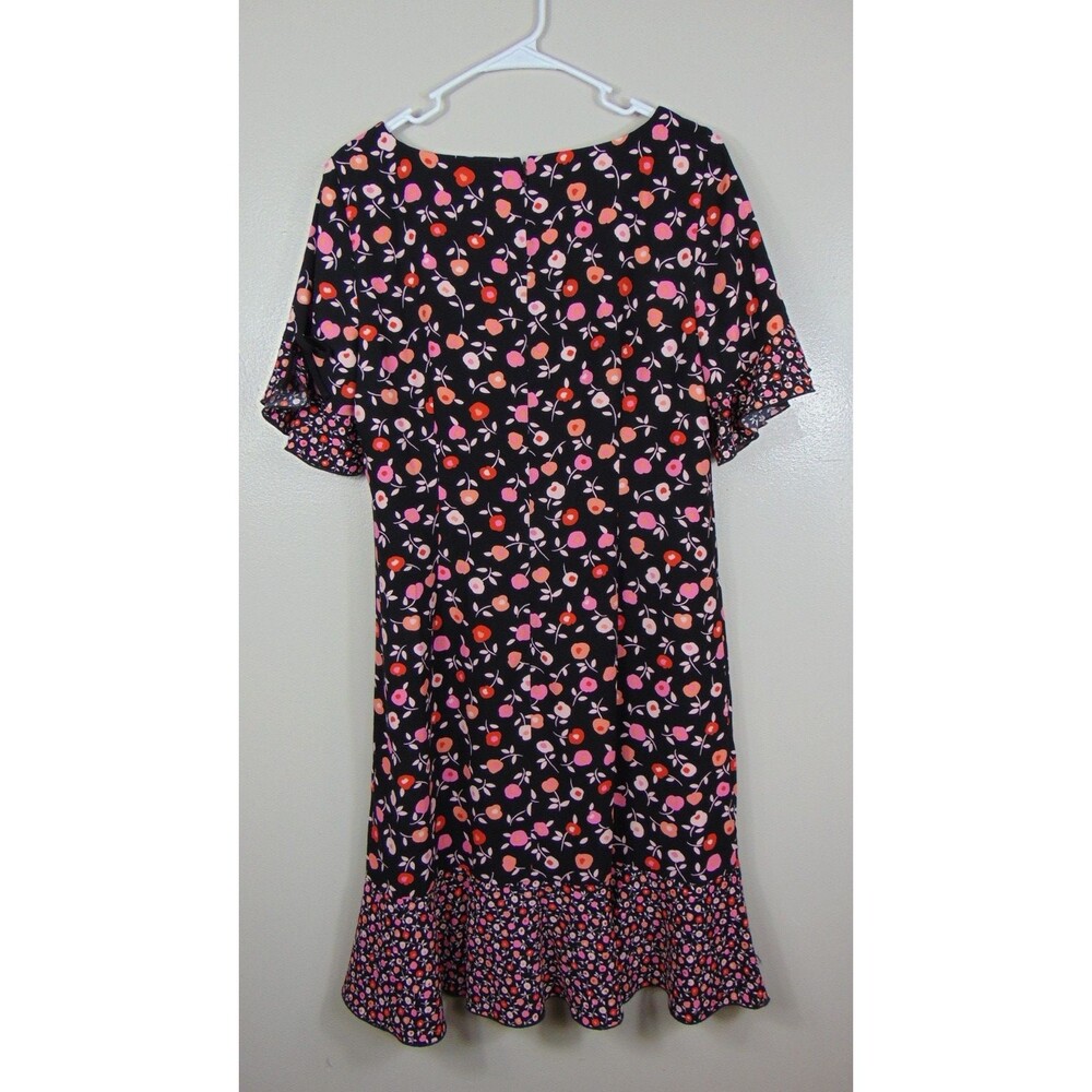 Talbots Floral Shift Dress Womens Size 12 Flutter Sleeve w/Bow Detail Ditsy Knee - Picture 4 of 9